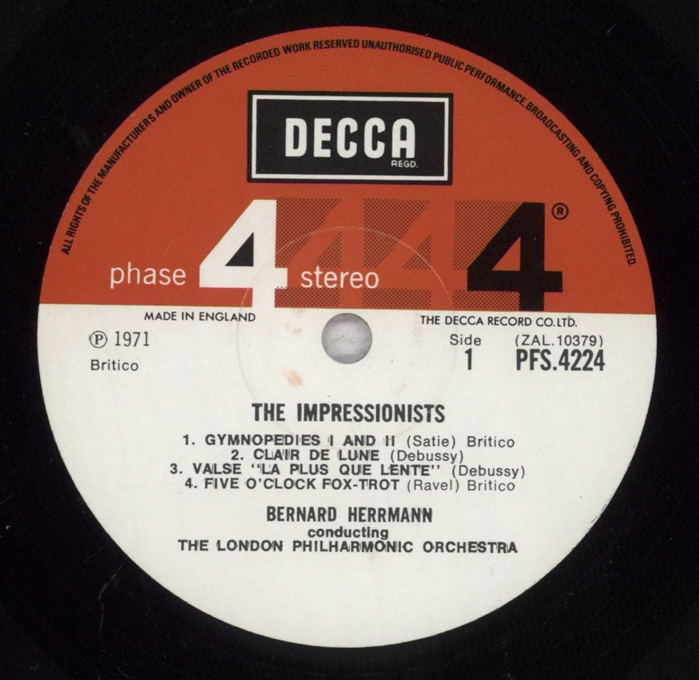 Bernard Herrmann The Impressionists UK vinyl LP album (LP record) 1BHLPTH840896