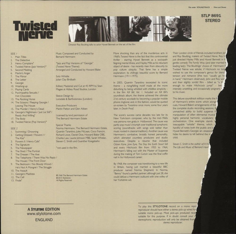 Bernard Herrmann Twisted Nerve UK vinyl LP album (LP record) 5060249910138