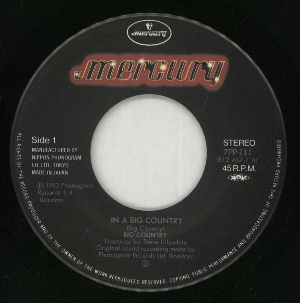 Big Country In A Big Country Japanese 7" vinyl single (7 inch record / 45) BIG07IN117240