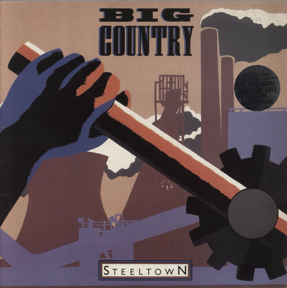 Big Country Steeltown - Hype sticker UK vinyl LP album (LP record) MERH49