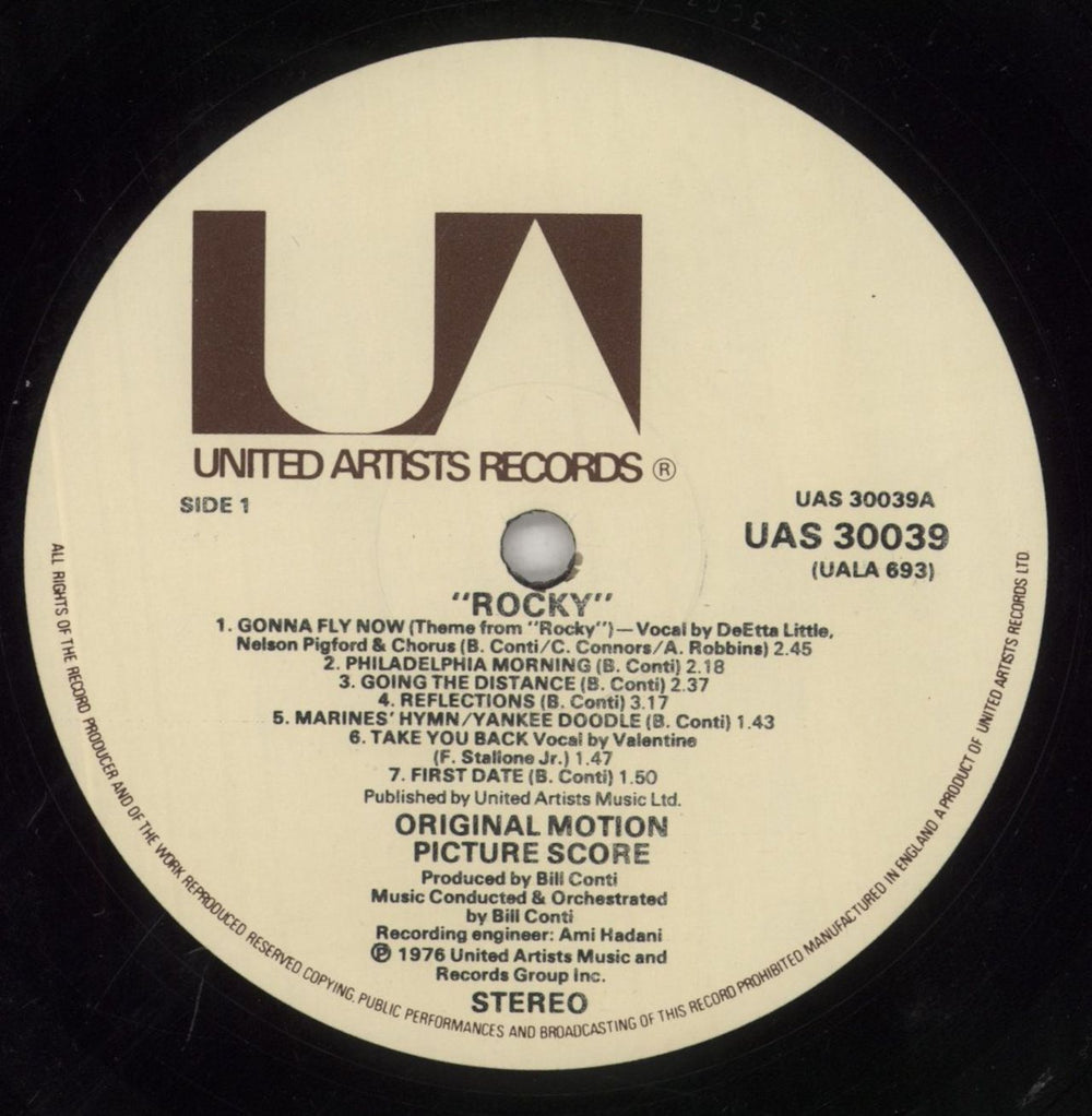 Bill Conti Rocky UK vinyl LP album (LP record) EU4LPRO584259