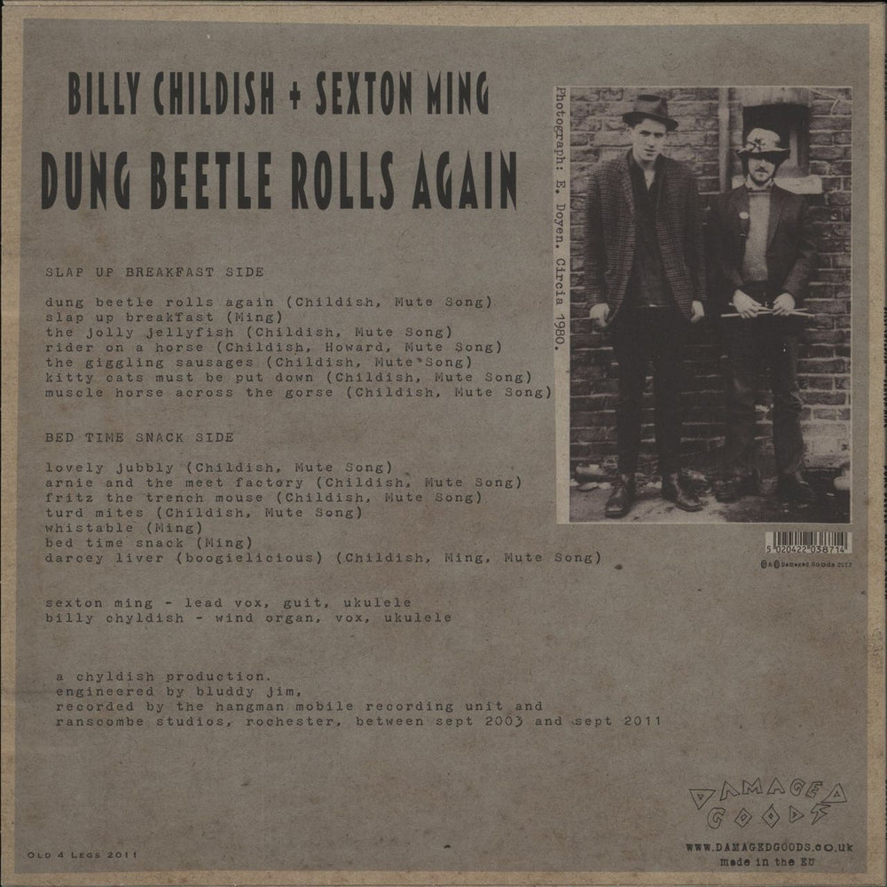 Billy Childish Dung Beetle Rolls Again UK vinyl LP album (LP record) 5020422038714