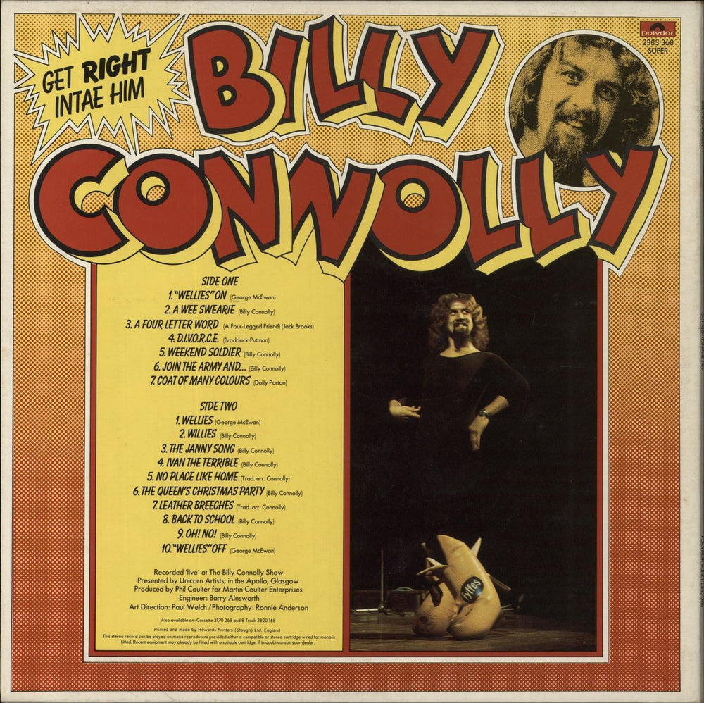 Billy Connolly Get Right Intae Him UK vinyl LP album (LP record)