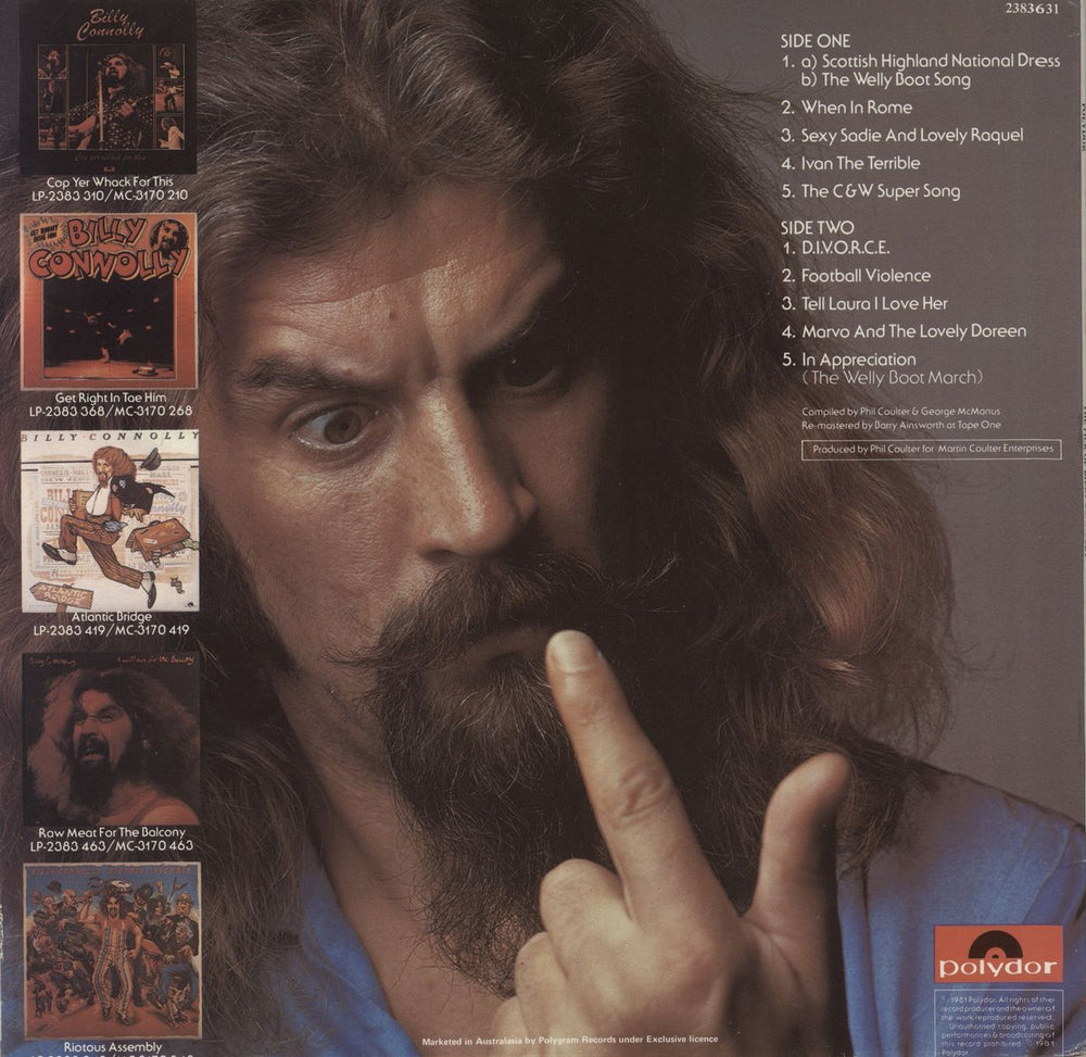 Billy Connolly The Pick of Billy Connolly New Zealand vinyl LP album (LP record)