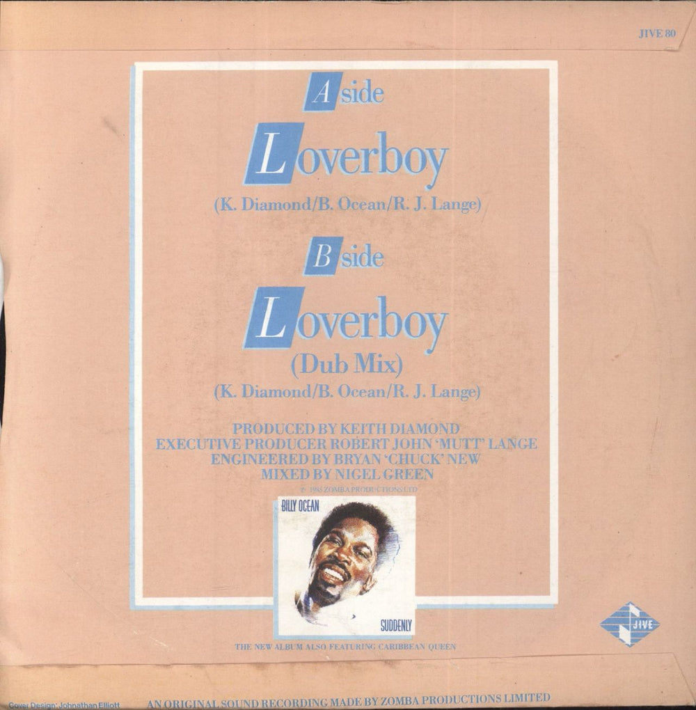 Billy Ocean Loverboy - P/S UK 7" vinyl single (7 inch record / 45)