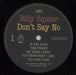 Billy Squier Don't Say No + Insert Japanese vinyl LP album (LP record) BSQLPDO837527