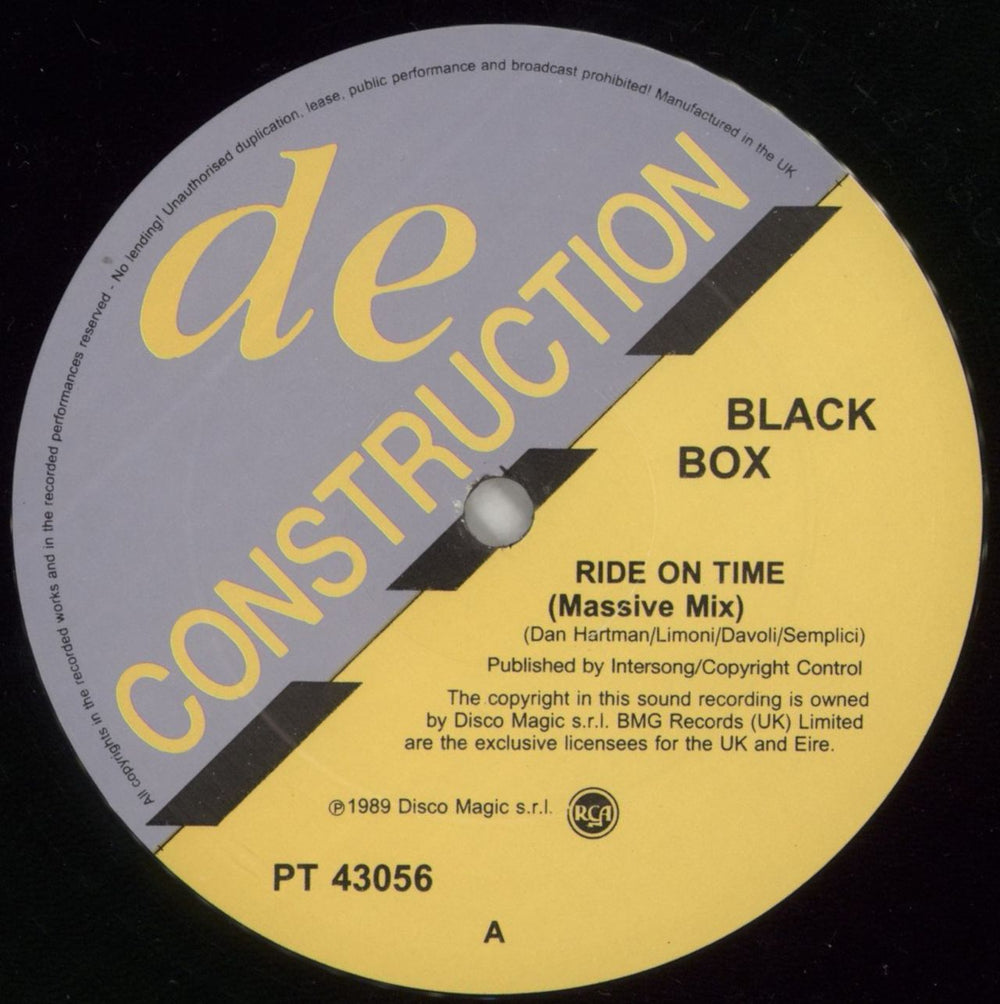 Black Box Ride On Time UK 12" vinyl single (12 inch record / Maxi-single) BOX12RI105157