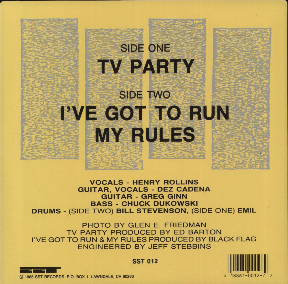 Black Flag TV Party US 12" vinyl single (12 inch record / Maxi-single) 018861001210
