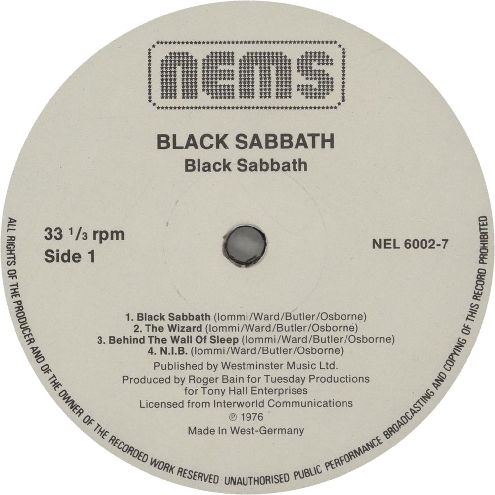 Black Sabbath Black Sabbath German vinyl LP album (LP record) BLKLPBL459284