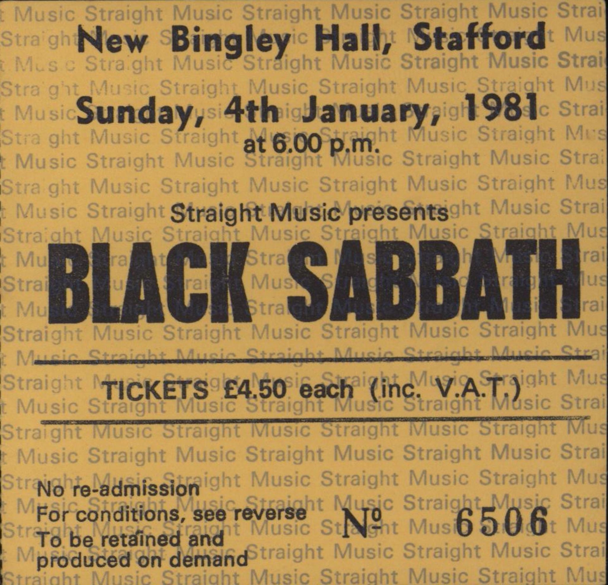 Black Sabbath Mob Rules + Ticket Stub UK tour programme