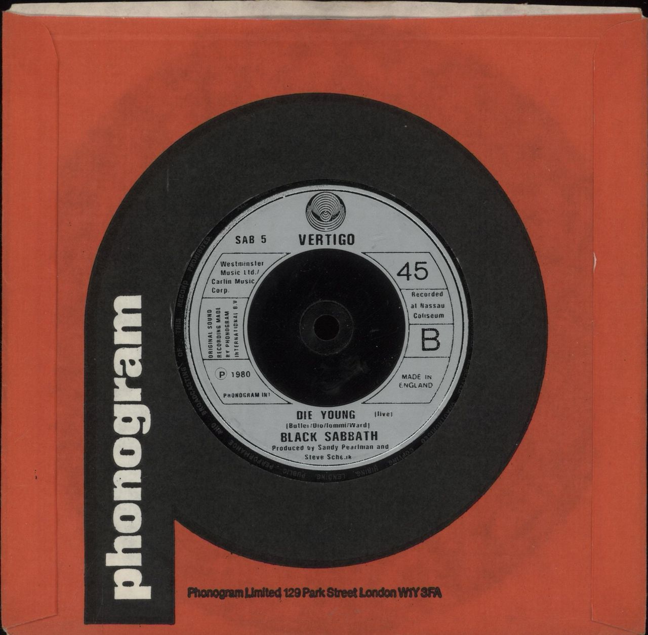 Black Sabbath Mob Rules UK 7\" vinyl single (7 inch record / 45)