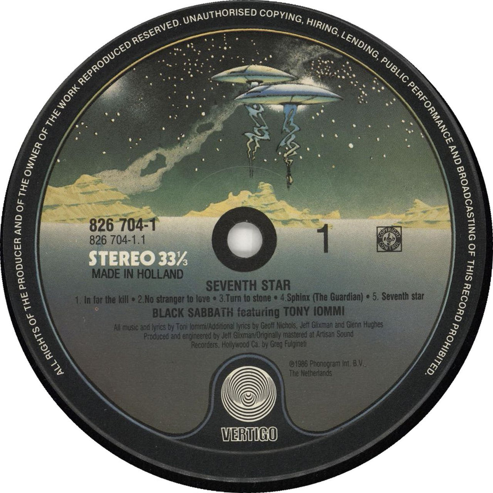 Black Sabbath Seventh Star Dutch vinyl LP album (LP record) BLKLPSE732588