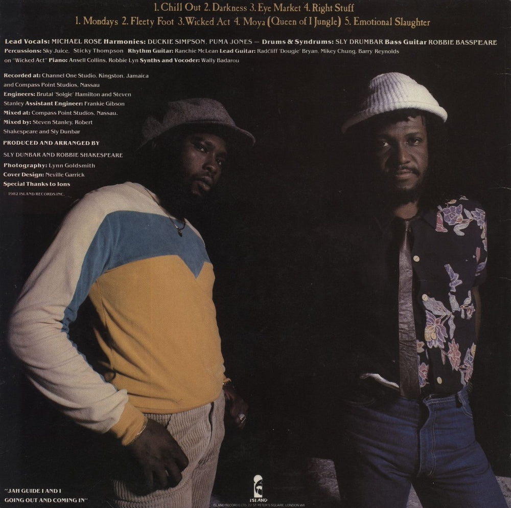 Black Uhuru Chill Out UK vinyl LP album (LP record)