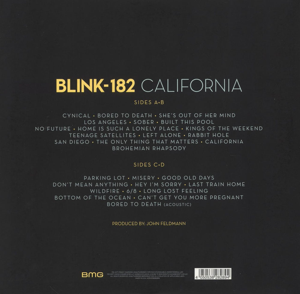 Blink 182 California US 2-LP vinyl record set (Double LP Album) 4050538282894