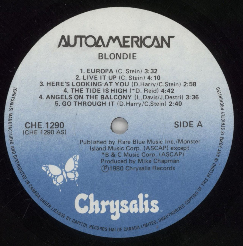 Blondie Autoamerican US vinyl LP album (LP record) BLOLPAU655729