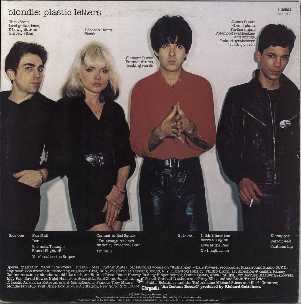 Blondie Plastic Letters Australian vinyl LP album (LP record)