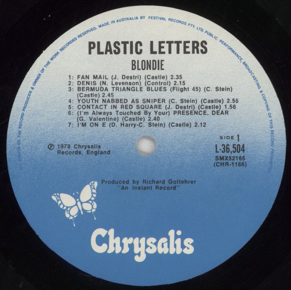 Blondie Plastic Letters Australian vinyl LP album (LP record) BLOLPPL860315