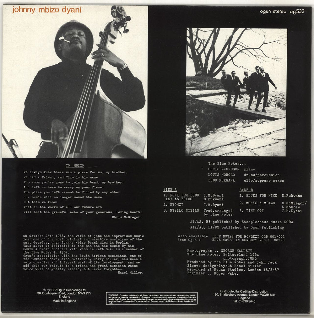 Blue Notes Blue Notes For Johnny UK vinyl LP album (LP record)