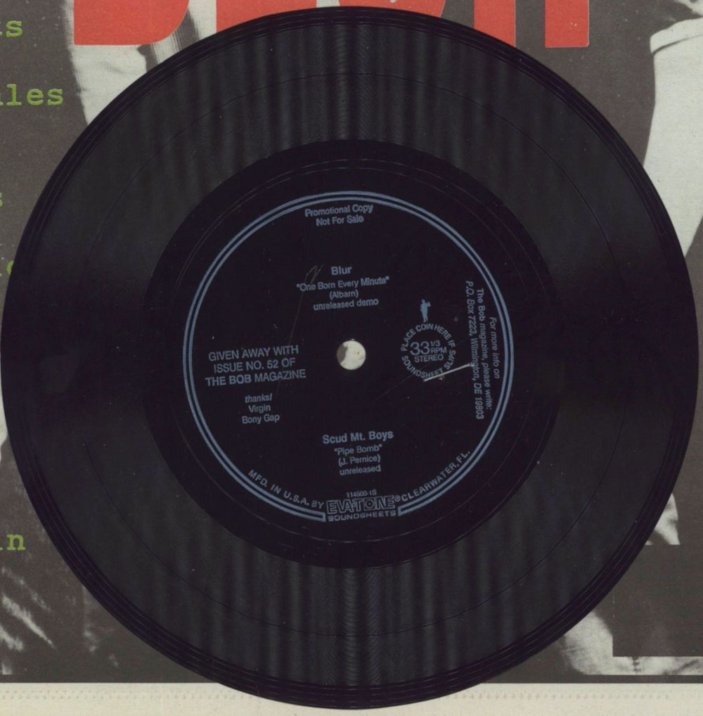 Blur One Born Every Minute - Flexi & Magazine US Promo 7" vinyl single (7 inch record / 45) BLR07ON72535