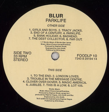 Blur Parklife - Ex UK vinyl LP album (LP record) BLRLPPA839211