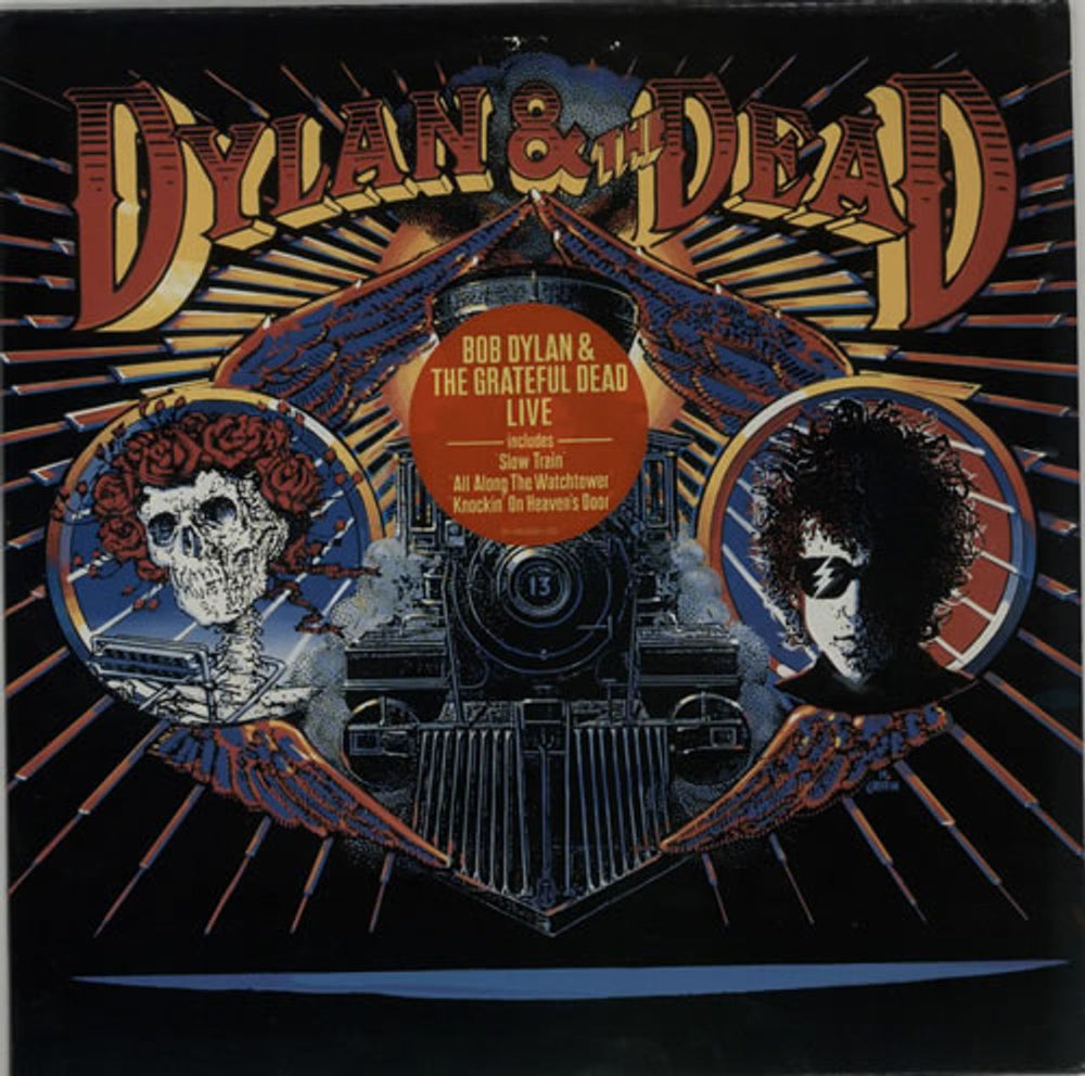 Bob Dylan Dylan & The Dead - Stickered sleeve Dutch vinyl LP album (LP record) 4633811