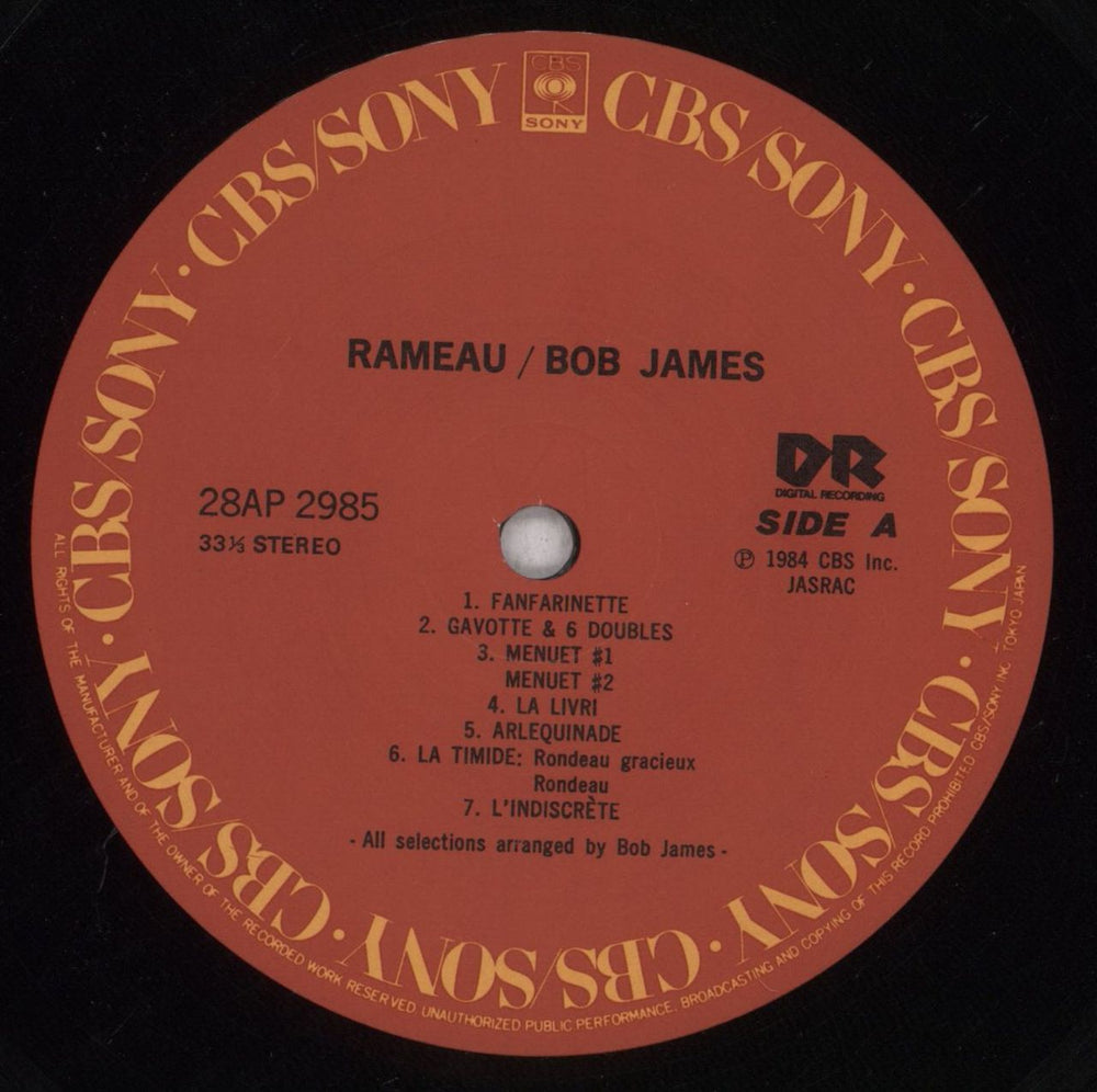 Bob James Rameau Japanese vinyl LP album (LP record) BOJLPRA844786