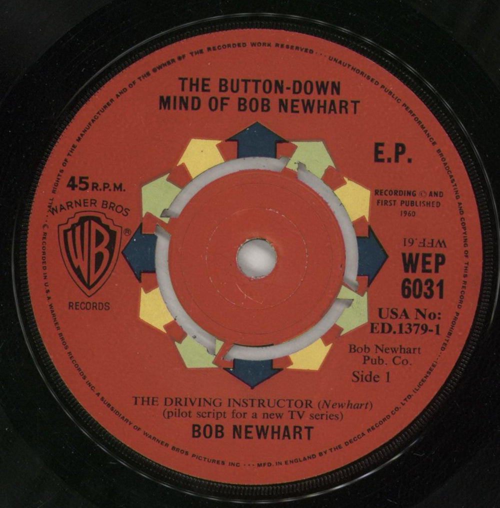 Bob Newhart The Button-Down Mind Of Bob Newhart EP UK 7" vinyl single (7 inch record / 45) NHT07TH366458