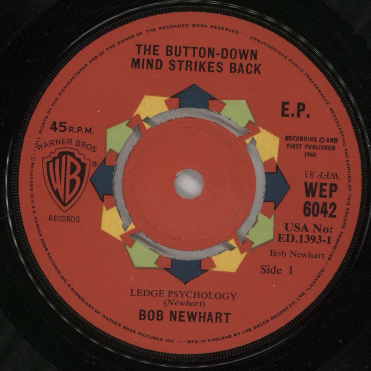 Bob Newhart The Button-Down Mind Strikes Back! EP UK 7" vinyl single (7 inch record / 45) NHT07TH366461