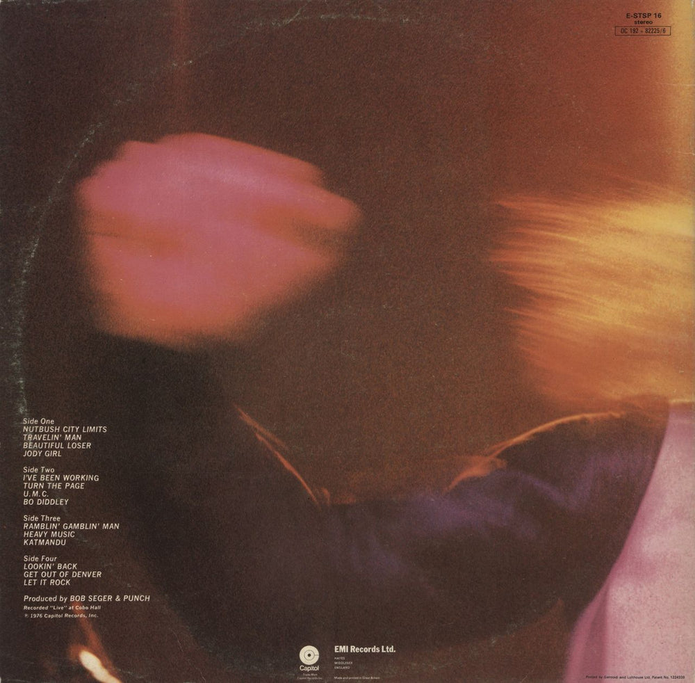 Bob Seger 'Live' Bullet UK 2-LP vinyl record set (Double LP Album)