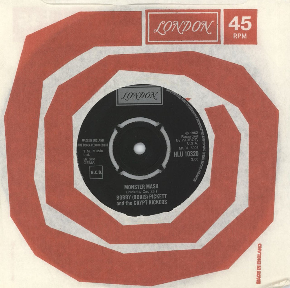 Bobby 'Boris' Pickett Monster Mash UK 7" vinyl single (7 inch record / 45) HLU10320