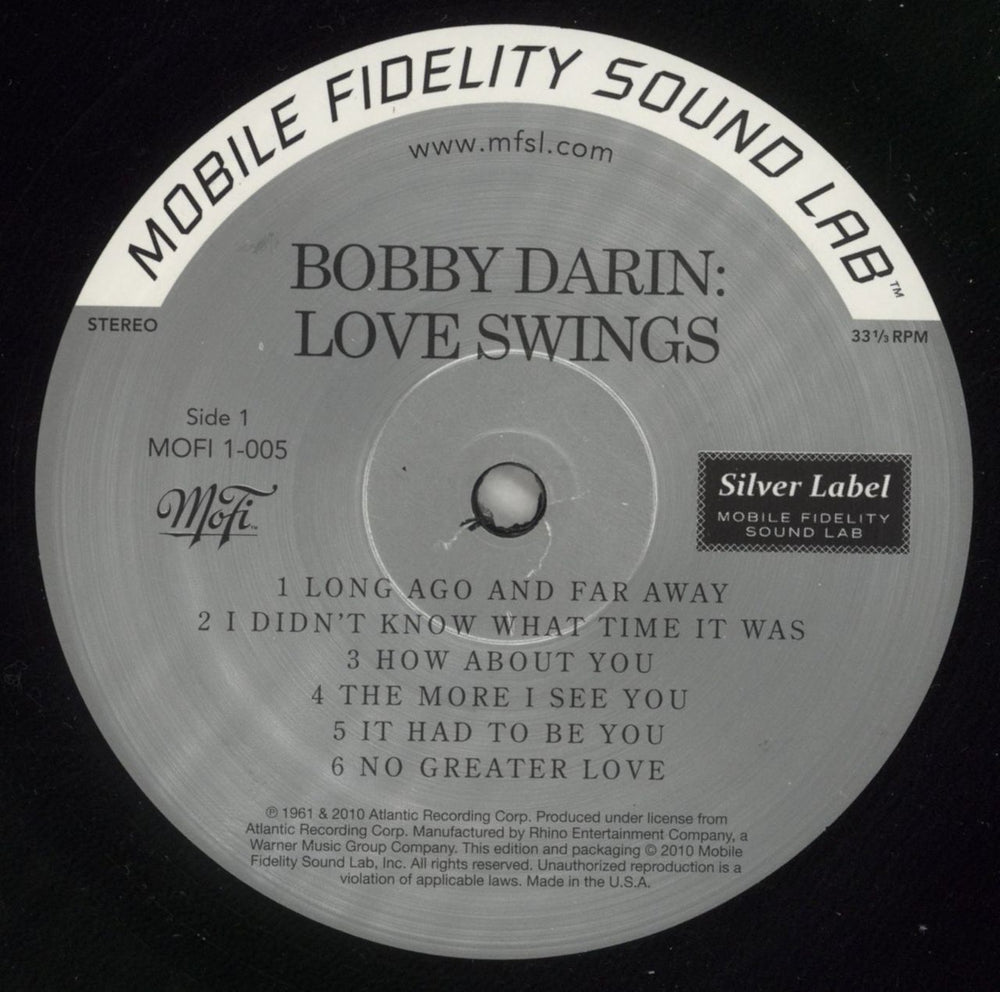 Bobby Darin Love Swings - 180gm Vinyl UK vinyl LP album (LP record) BD-LPLO866683