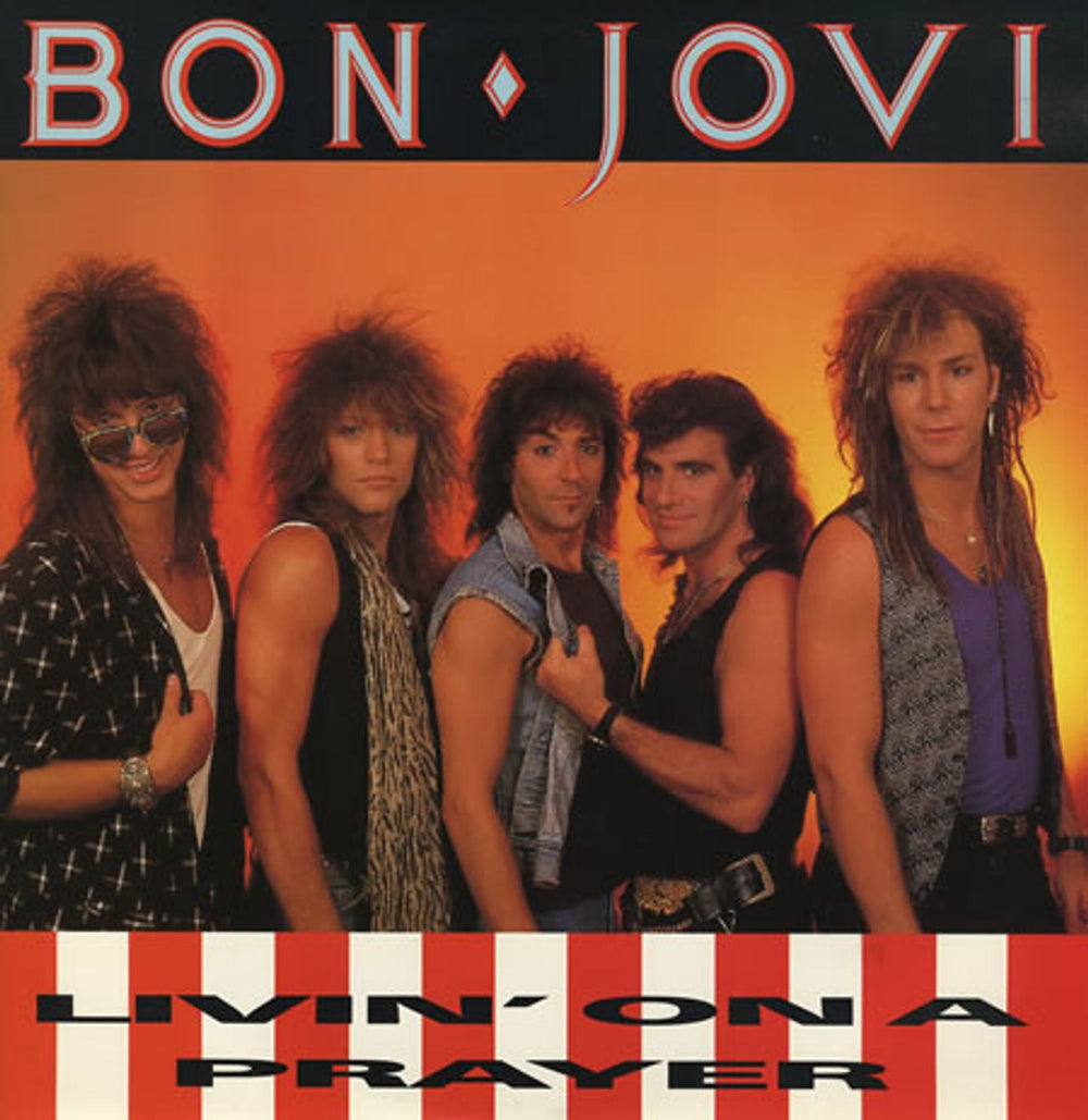 Bon Jovi Livin' On A Prayer UK 12" vinyl single (12 inch record / Maxi-single) VERX28