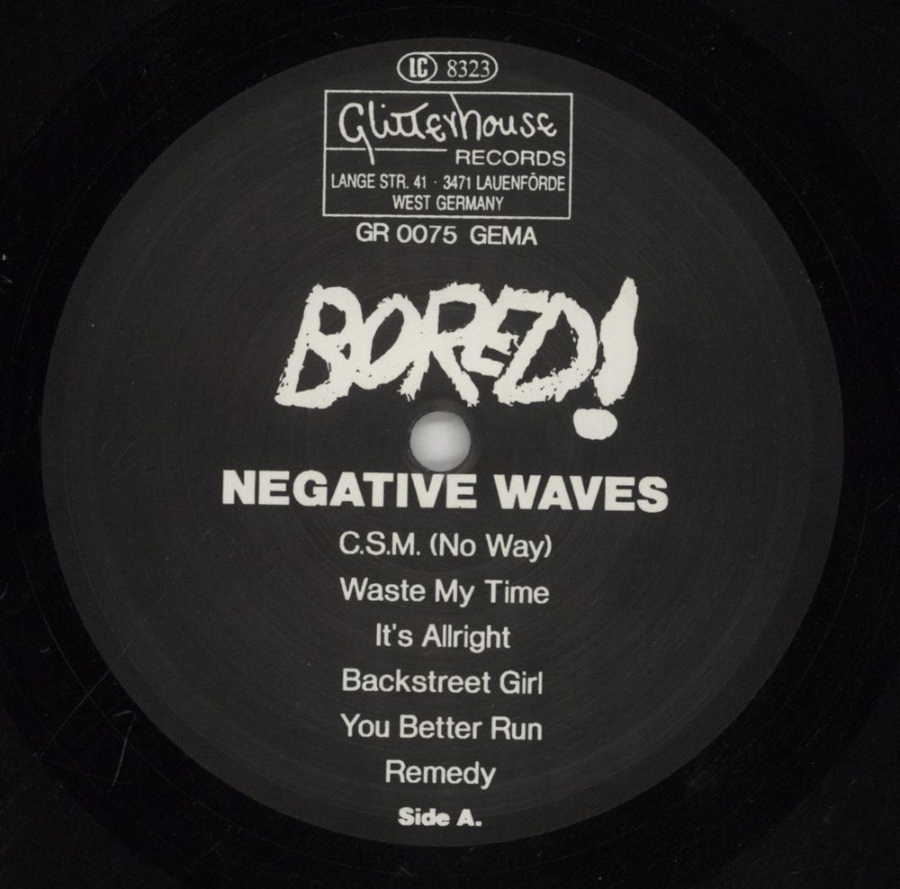 Bored! Negative Waves Australian vinyl LP album (LP record) C92LPNE860497