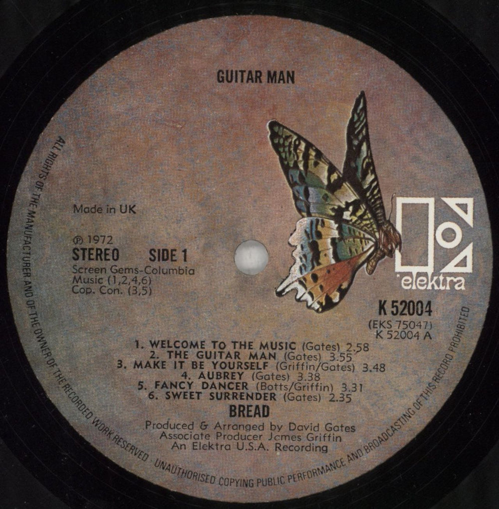 Bread Guitar Man + lyric inner UK vinyl LP album (LP record) RDBLPGU252097