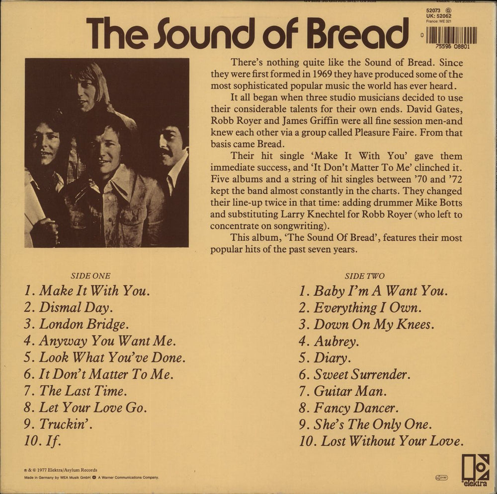 Bread The Sound Of Bread German vinyl LP album (LP record)