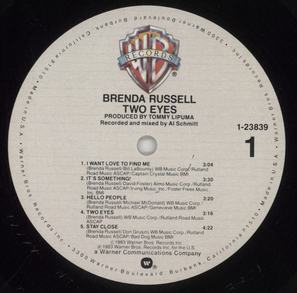 Brenda Russell Two Eyes US vinyl LP album (LP record) BRELPTW860718