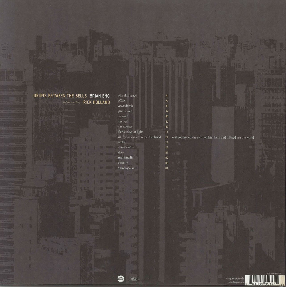 Brian Eno Drums Between The Bells UK vinyl LP album (LP record) 801061021412