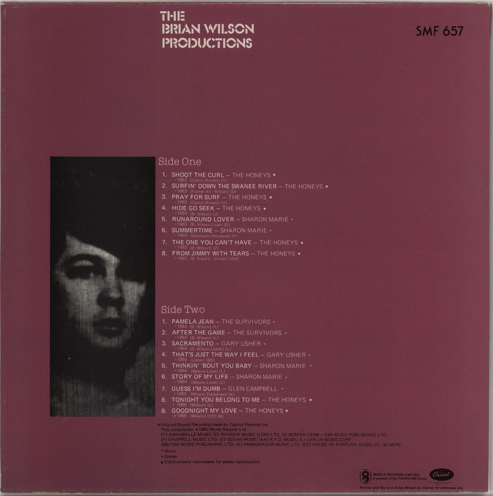 Brian Wilson The Brian Wilson Productions UK vinyl LP album (LP record)