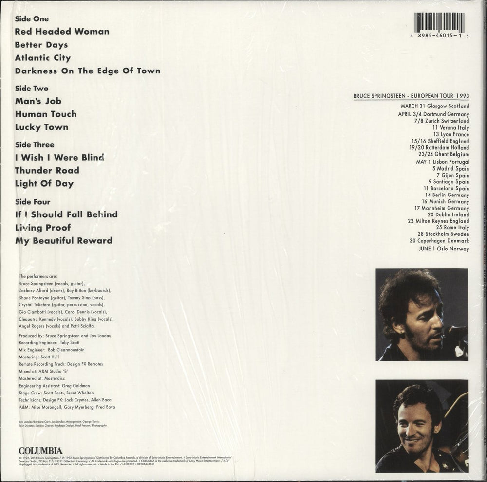 Bruce Springsteen In Concert / MTV Plugged UK 2-LP vinyl record set (Double LP Album) 889854601515