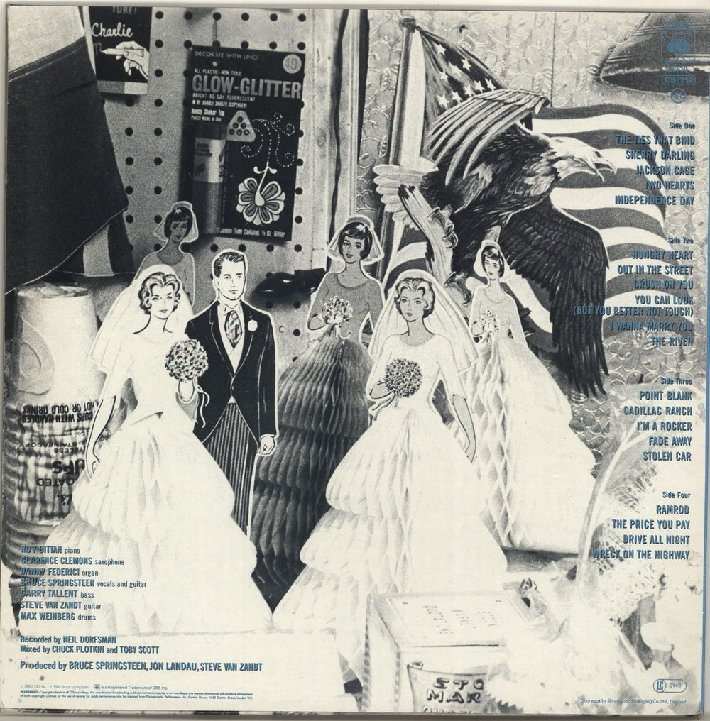 Bruce Springsteen The River + Lyric Insert UK 2-LP vinyl record set (Double LP Album)