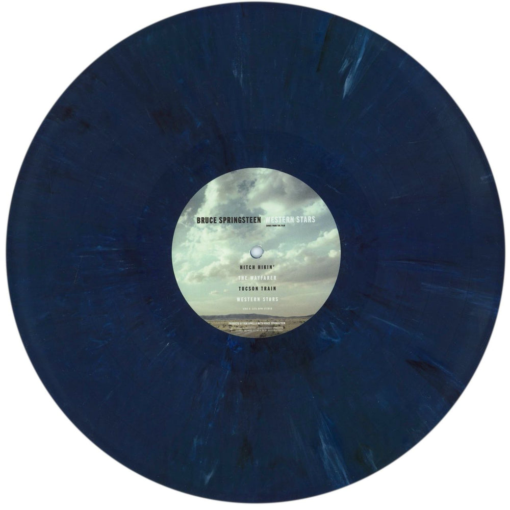 Bruce Springsteen Western Stars: Songs From The Film - Clear Vinyl w/Blue & White Marbling - Shrink US 2-LP vinyl record set (Double LP Album) SPR2LWE877631