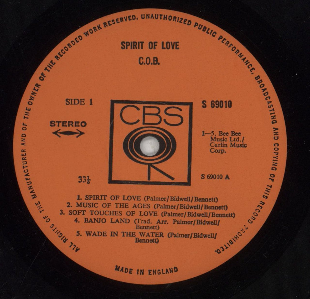 C.O.B. Spirit Of Love - 1st - VG UK vinyl LP album (LP record) CQBLPSP851889