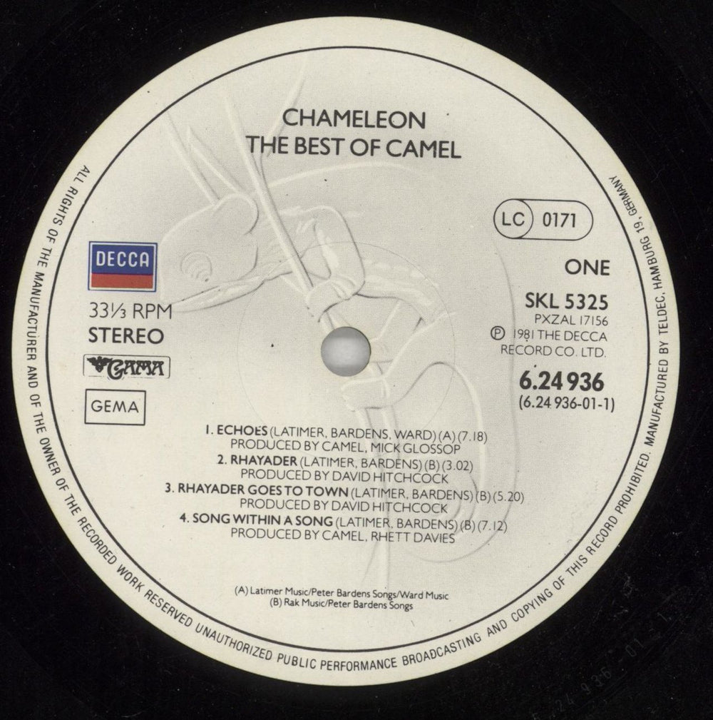Camel Chameleon - The Best Of Camel German vinyl LP album (LP record) C-LLPCH766498