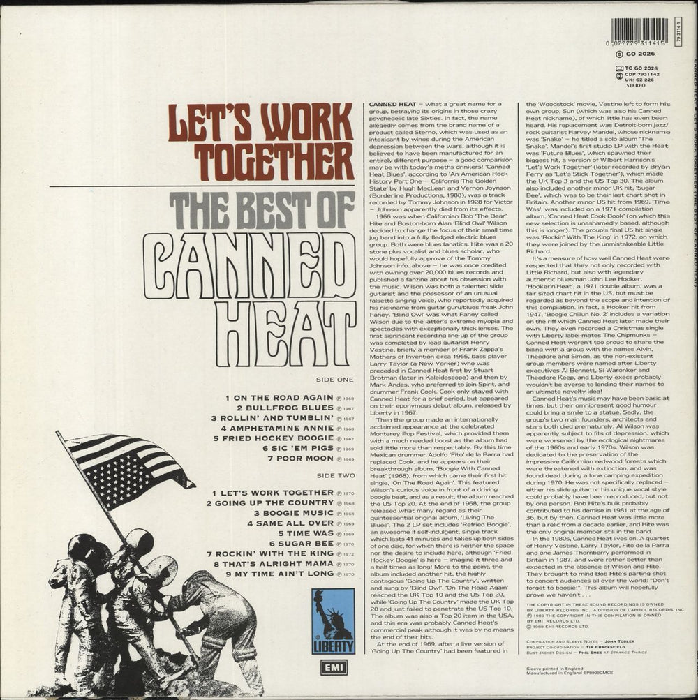 Canned Heat Let's Work Together - The Best Of Canned Heat UK vinyl LP album (LP record) 077779311415