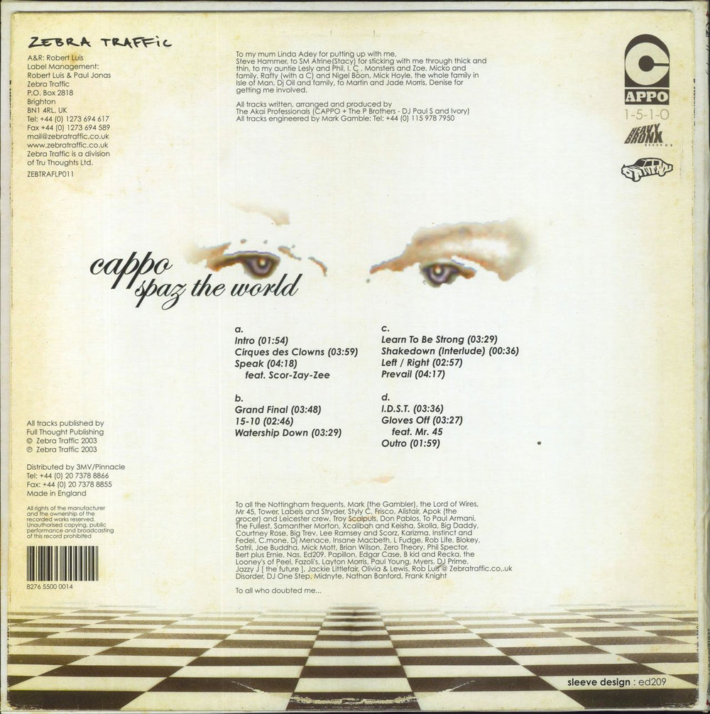 Cappo Spaz The World UK 2-LP vinyl record set (Double LP Album) 827655000014