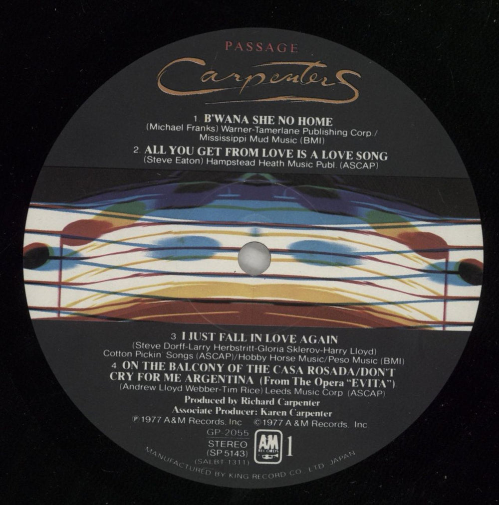 Carpenters Passage Japanese vinyl LP album (LP record) CRPLPPA269760