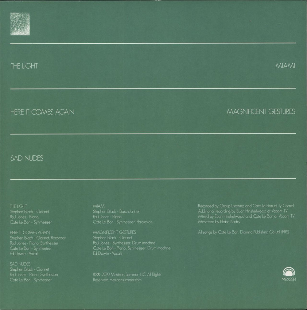 Cate Le Bon Here It Comes Again UK vinyl LP album (LP record)