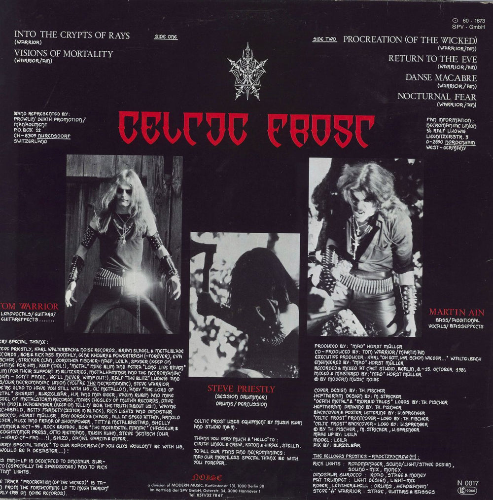 Celtic Frost Morbid Tales German vinyl LP album (LP record)