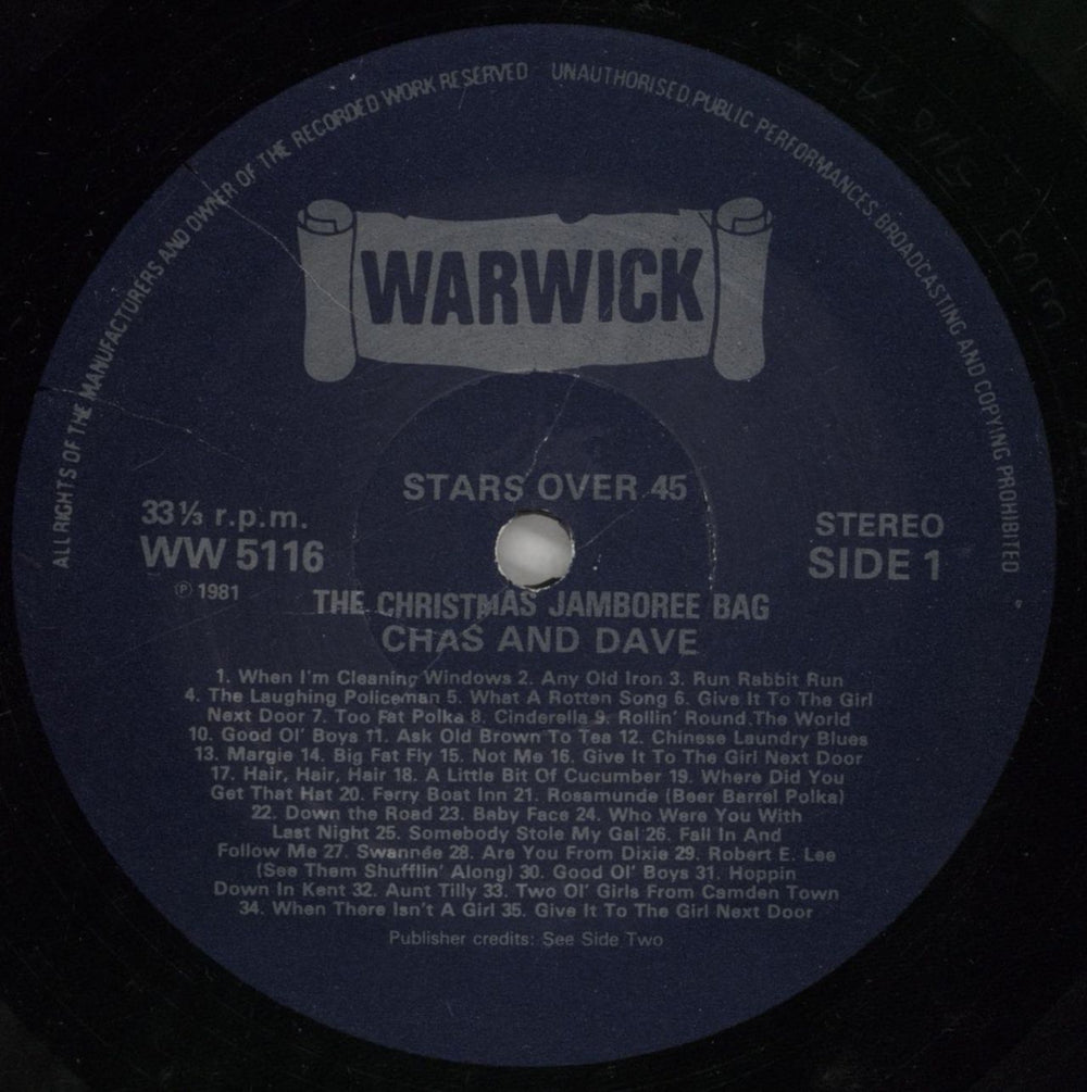 Chas & Dave Christmas Jamboree Bag UK vinyl LP album (LP record) C+DLPCH331311