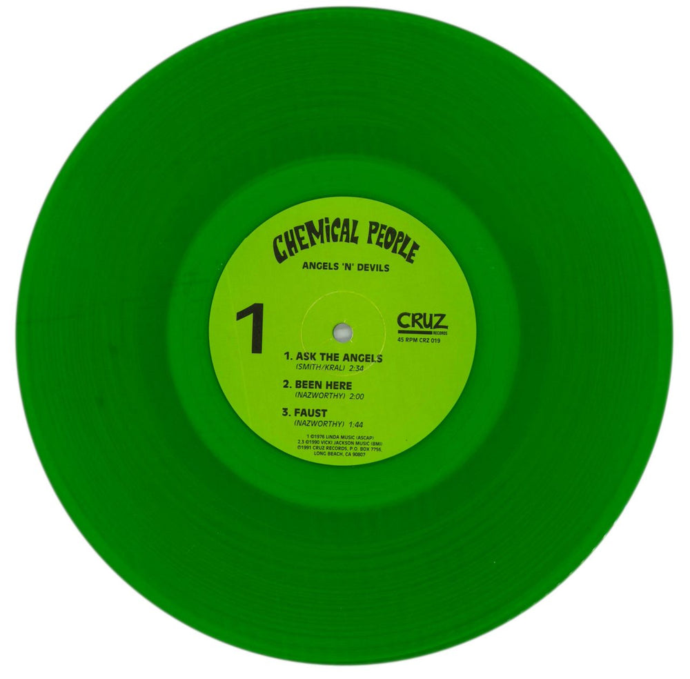 Chemical Brothers Angels 'N' Devils - Green Vinyl US 10" vinyl single (10 inch record) CCB10AN860158